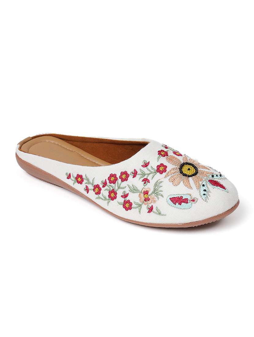 women embroidered flat mules - 22263424 -  Standard Image - 1