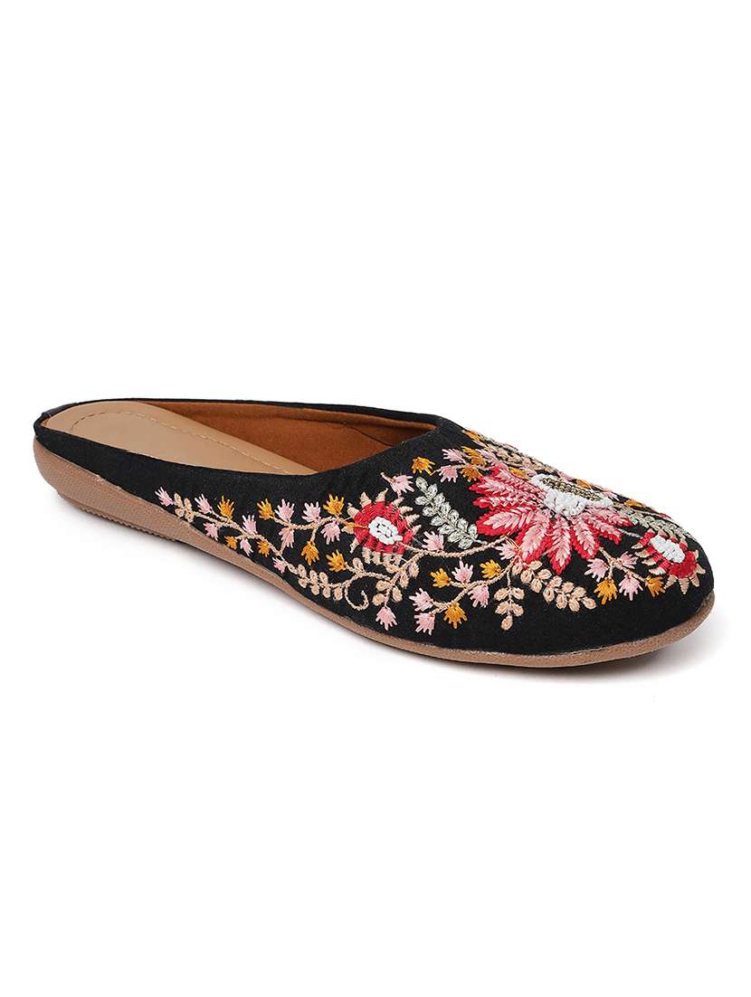 women embroidered flat mules - 22263425 -  Standard Image - 1