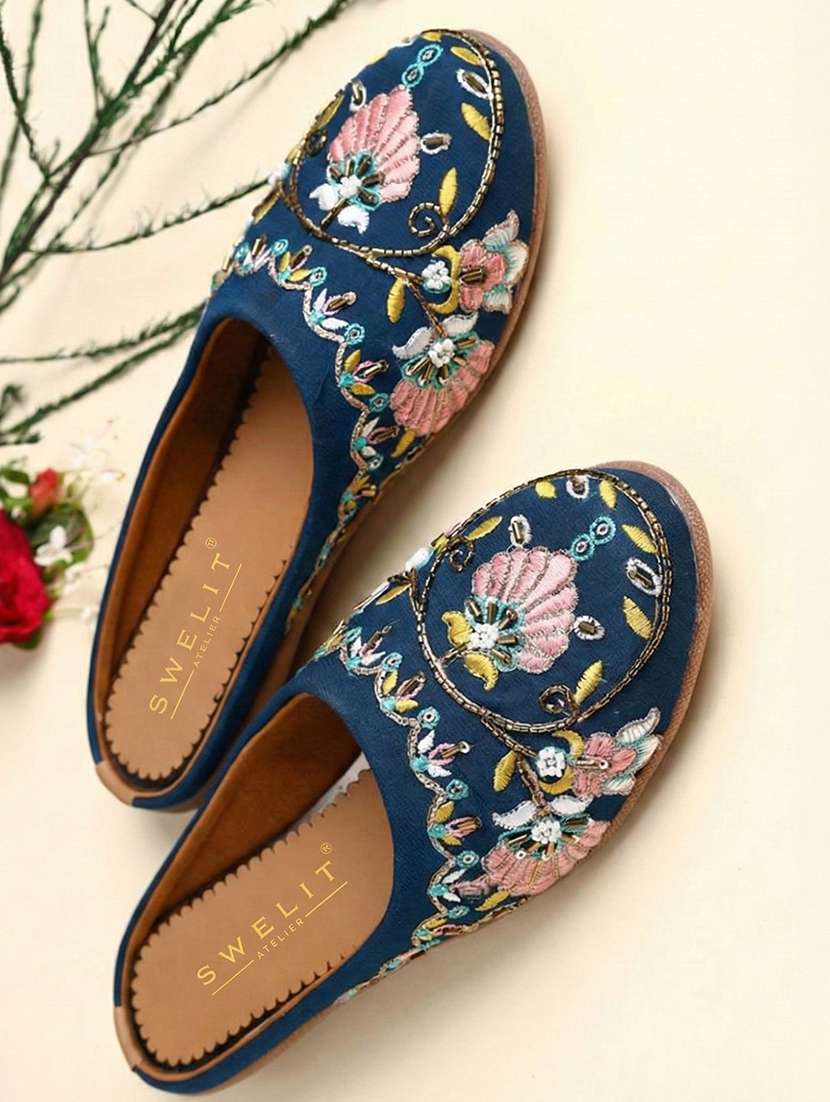 women embroidered flat mules - 22263428 -  Standard Image - 1