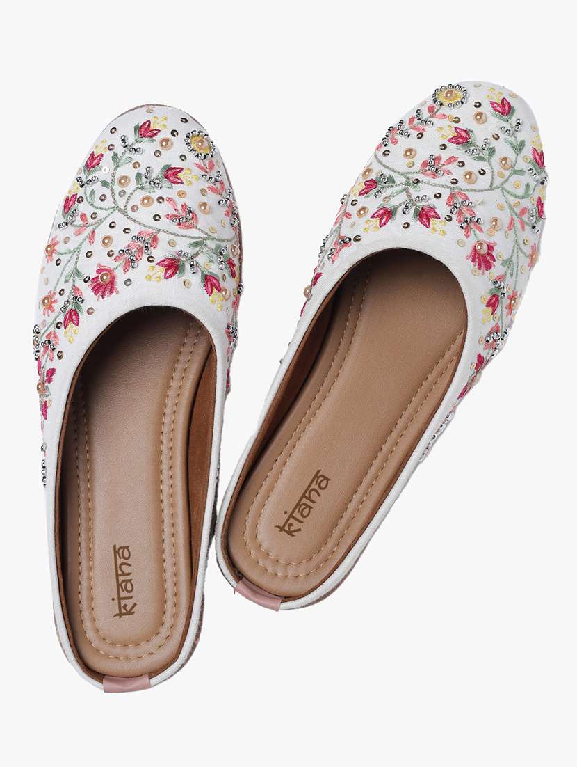 women embroidered flat mules - 22263429 -  Standard Image - 1