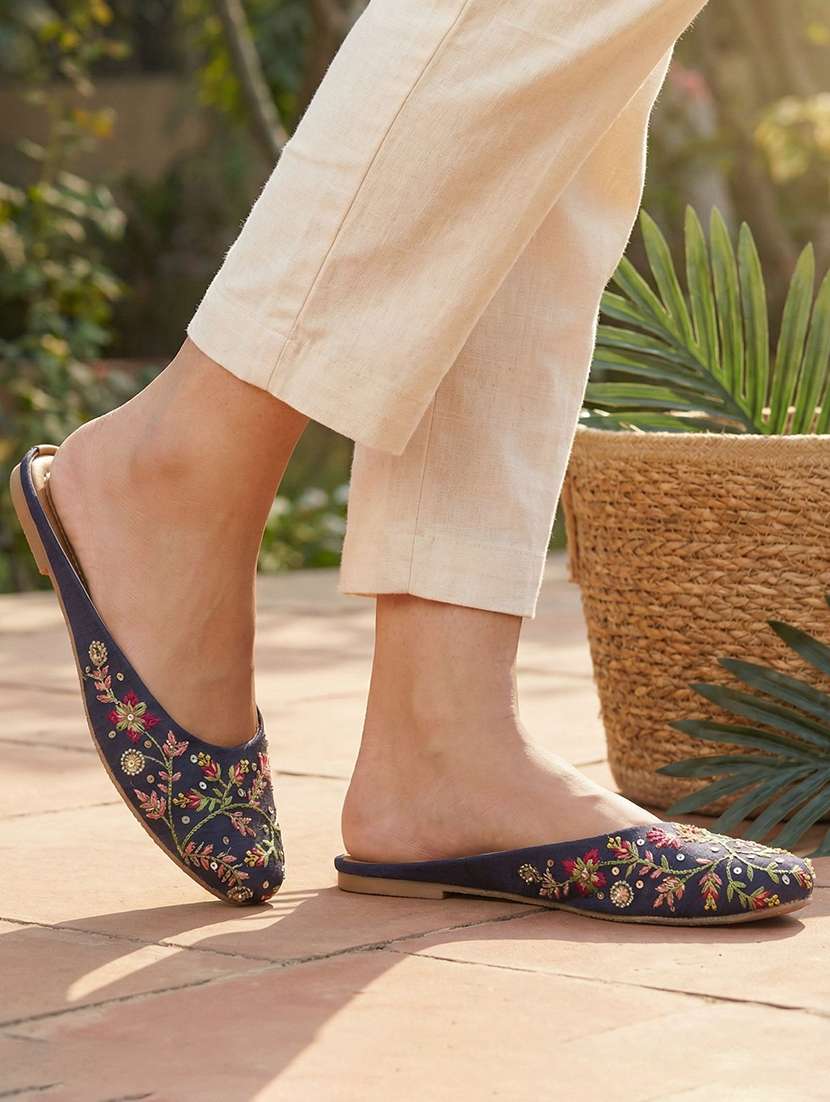 women embroidered slip on mules - 22263436 -  Standard Image - 1