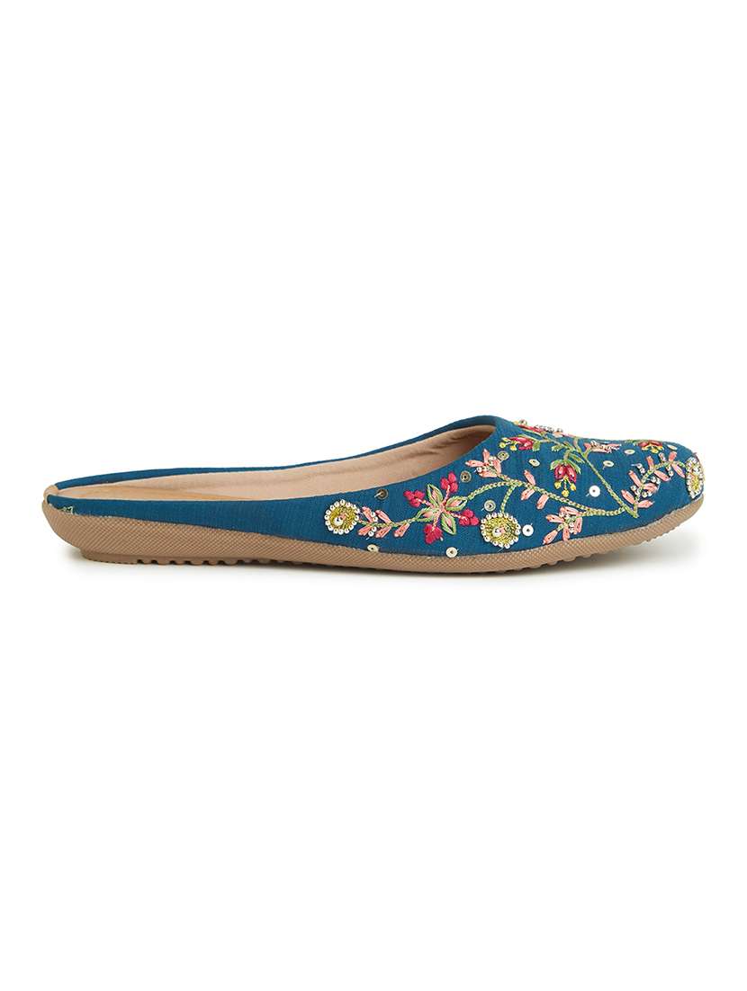 women embroidered flat mules - 22263437 -  Standard Image - 1