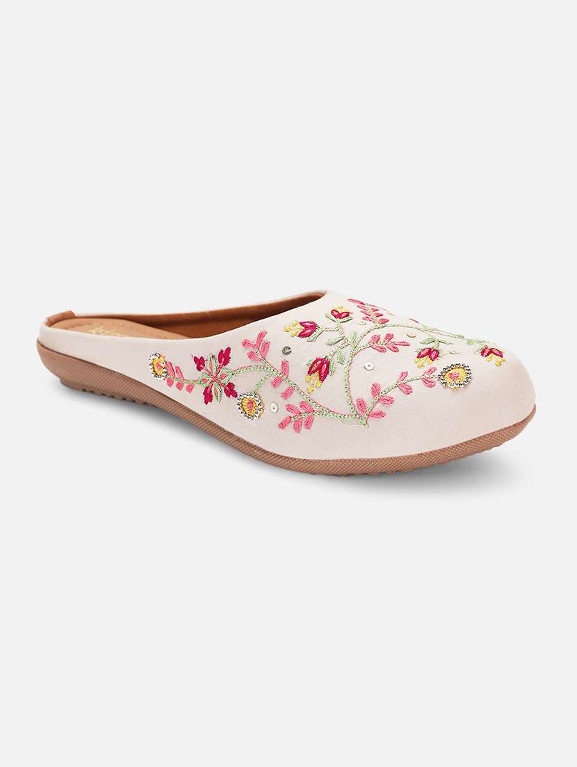 women embroidered flat mules - 22263442 -  Standard Image - 1