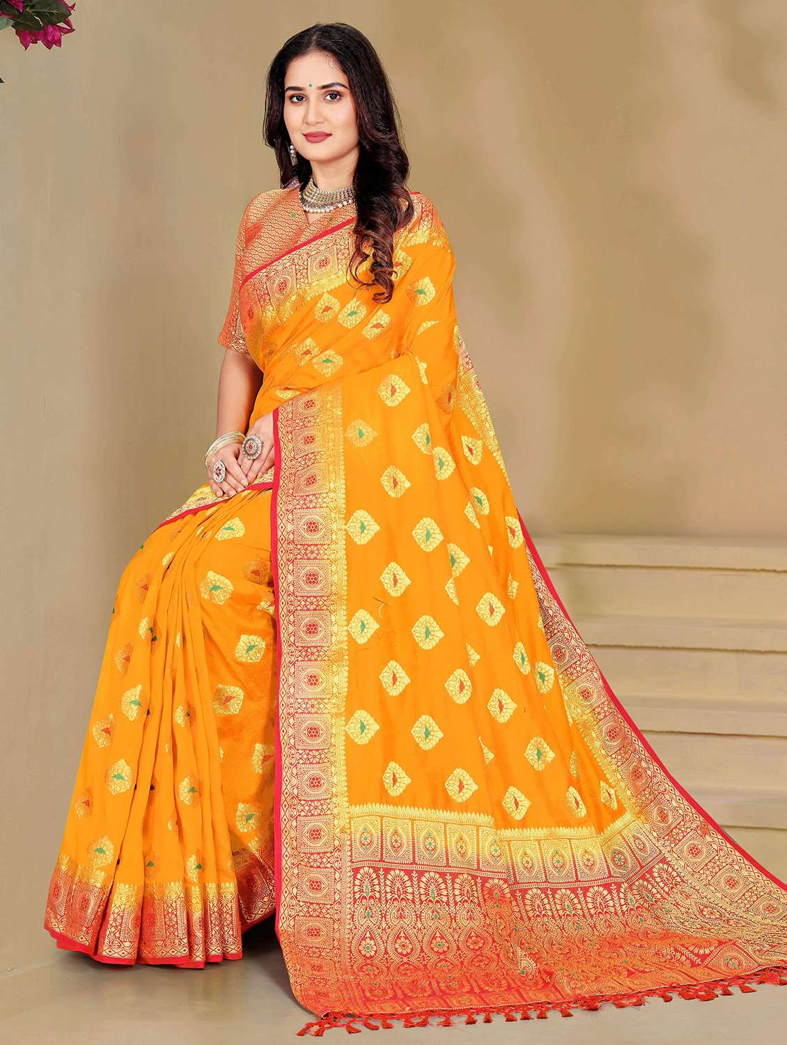 women self design banarasi saree with blouse - 22263449 -  Standard Image - 1