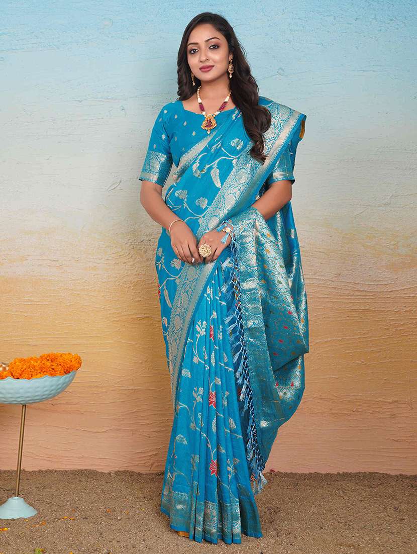 women self design kanjivaram saree with blouse - 22263462 -  Standard Image - 1
