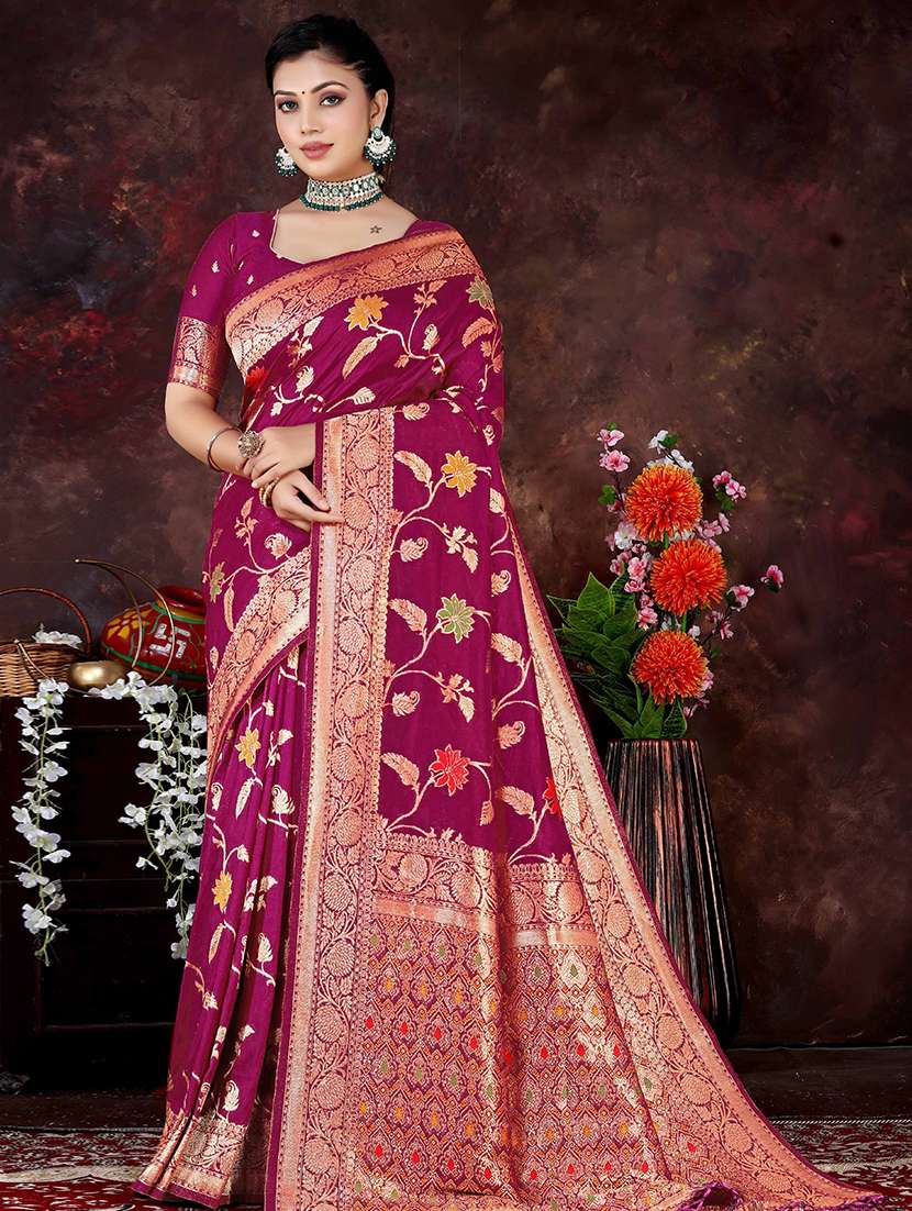 women self design kanjivaram saree with blouse - 22263465 -  Standard Image - 1