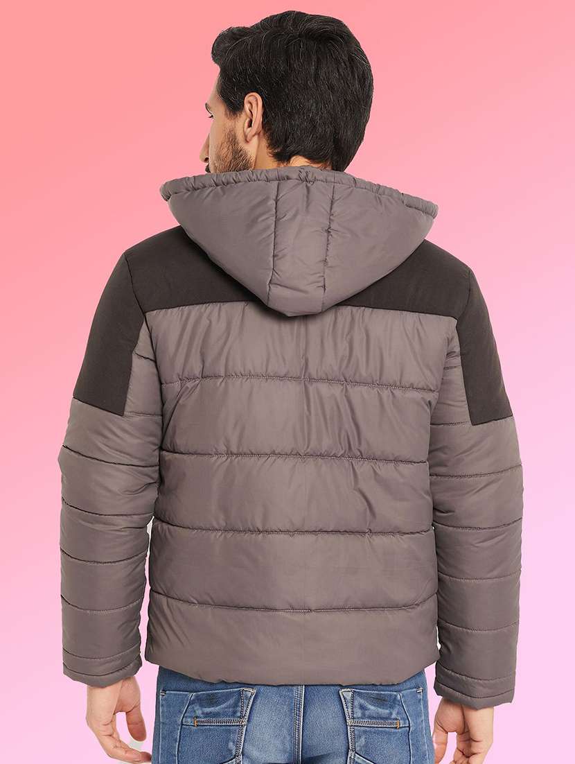 men color block long sleeve puffer jacket - 22263587 -  Standard Image - 1