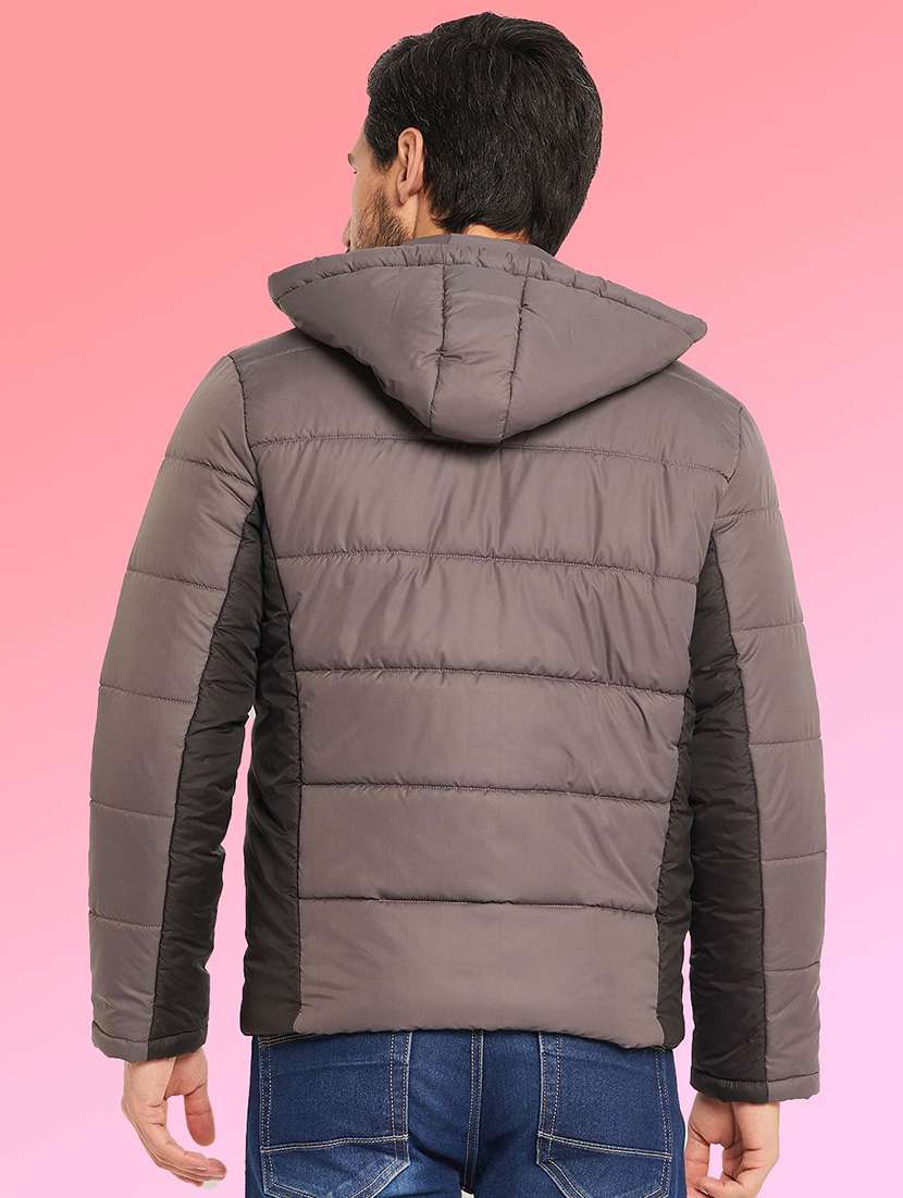 men color block long sleeve puffer jacket - 22263590 -  Standard Image - 1