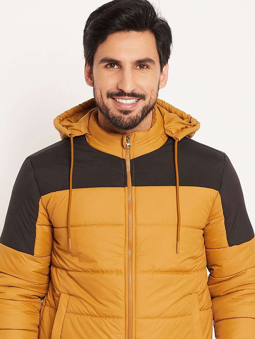 men color block long sleeve puffer jacket - 22263613 -  Standard Image - 1
