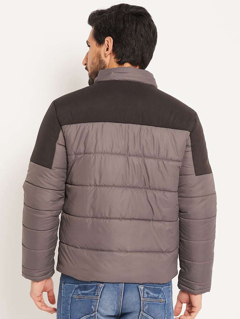 men color blocked long sleeve hooded puffer jacket - 22263615 -  Standard Image - 1