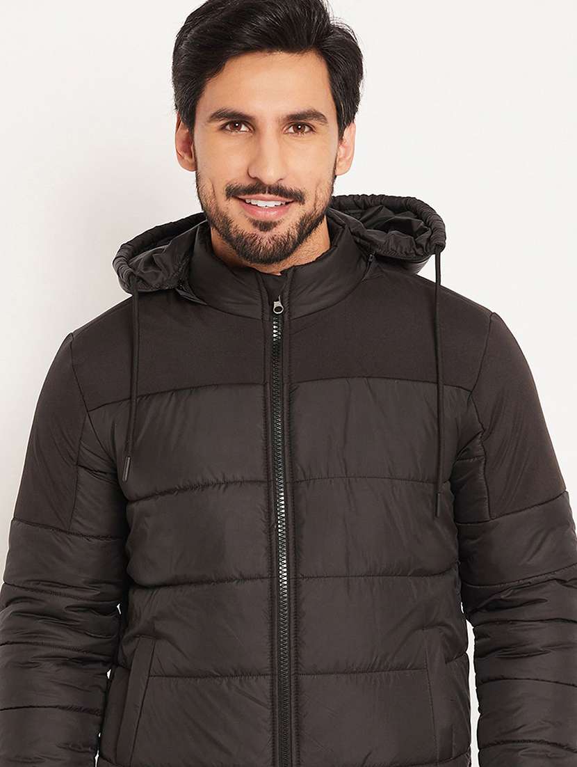 men solid long sleeve puffer jacket - 22263617 -  Standard Image - 1