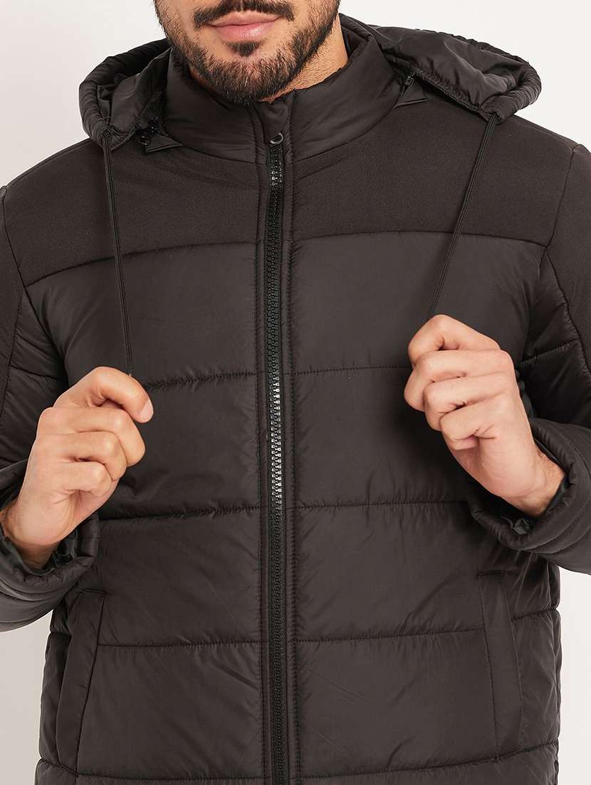 men solid long sleeve puffer jacket - 22263617 -  Standard Image - 4