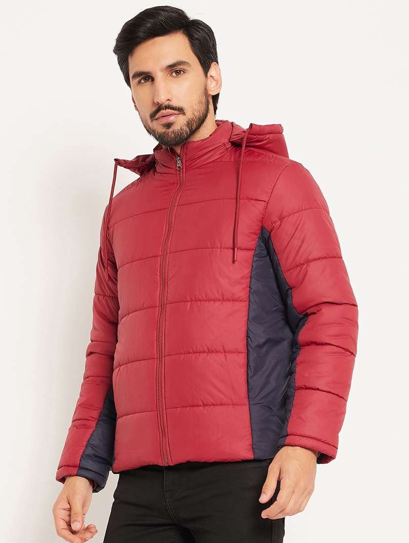 men color block long sleeve puffer jacket - 22263622 -  Standard Image - 1