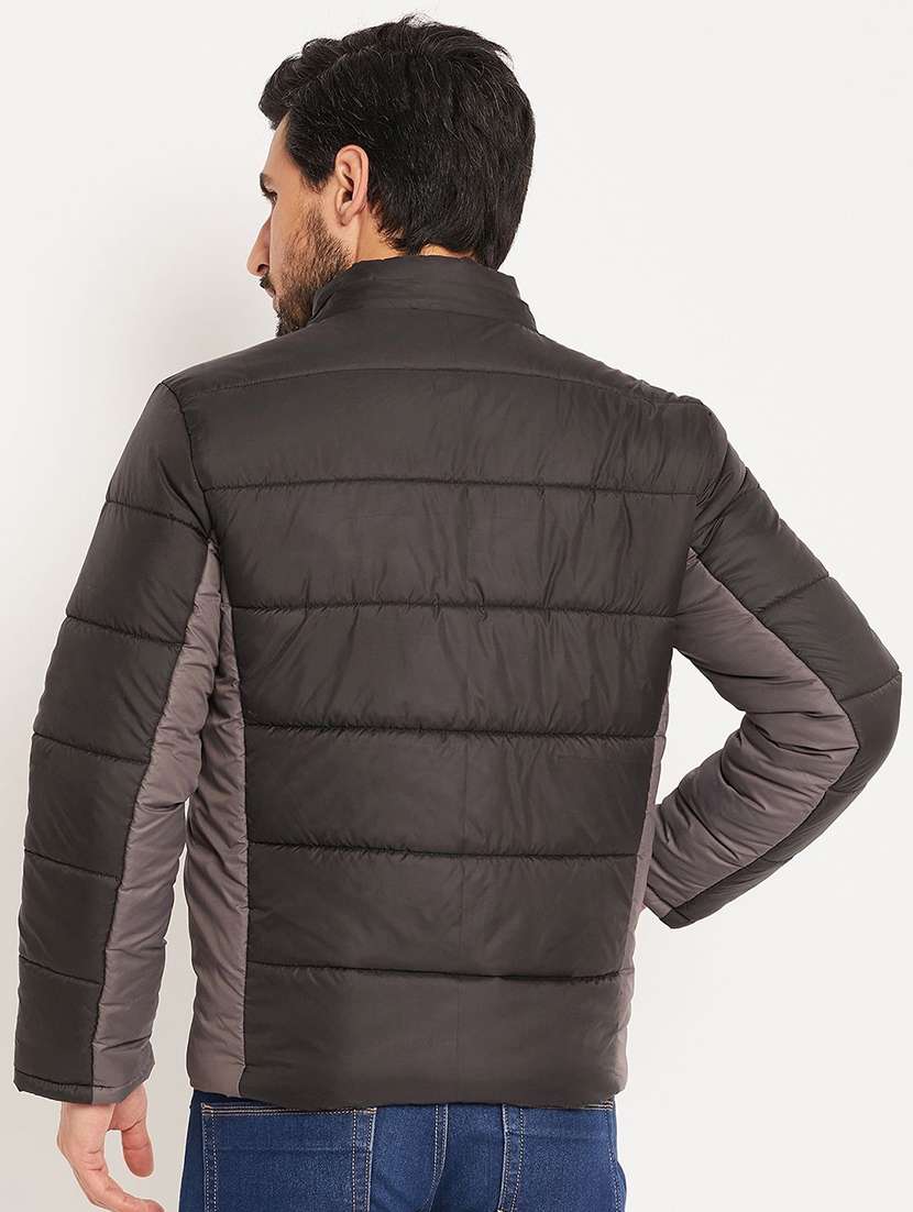 men color blocked long sleeve hooded puffer jacket - 22263624 -  Standard Image - 1