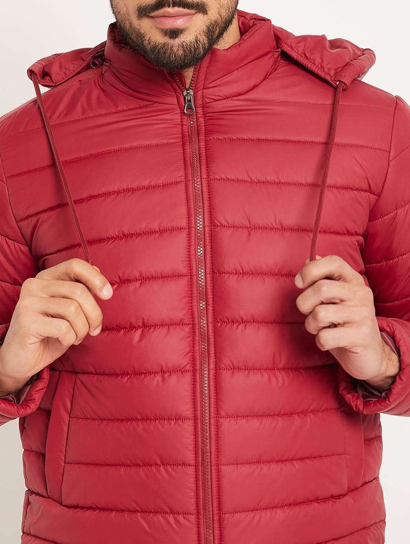 men solid long sleeve puffer jacket - 22263640 -  Standard Image - 4