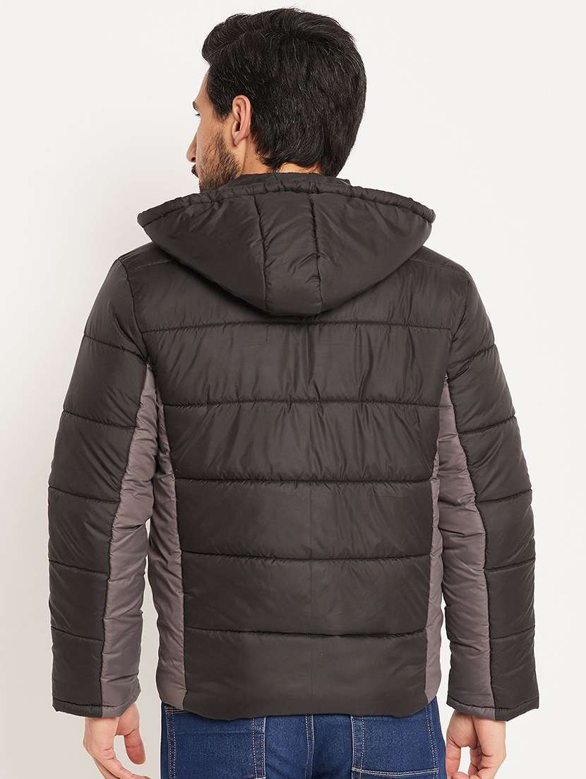 men solid long sleeve hooded puffer jacket - 22263647 -  Standard Image - 1