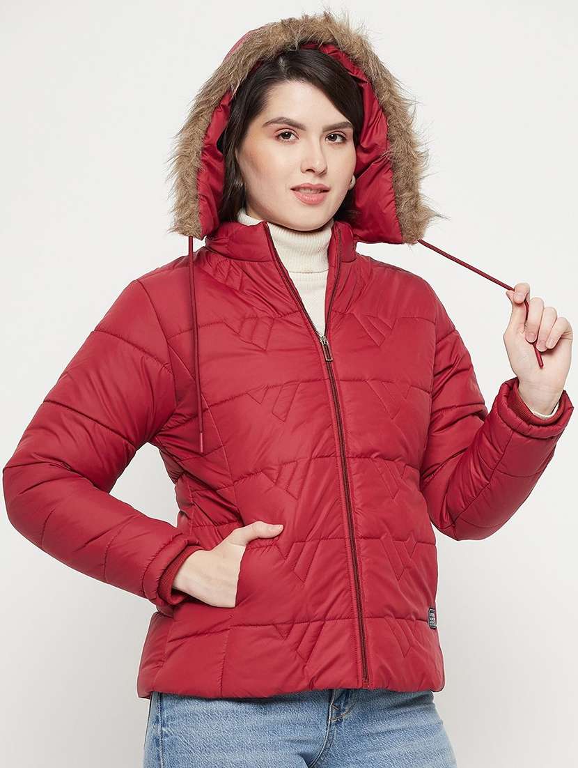 girls long sleeve hooded quilted jacket - 22263658 -  Standard Image - 1