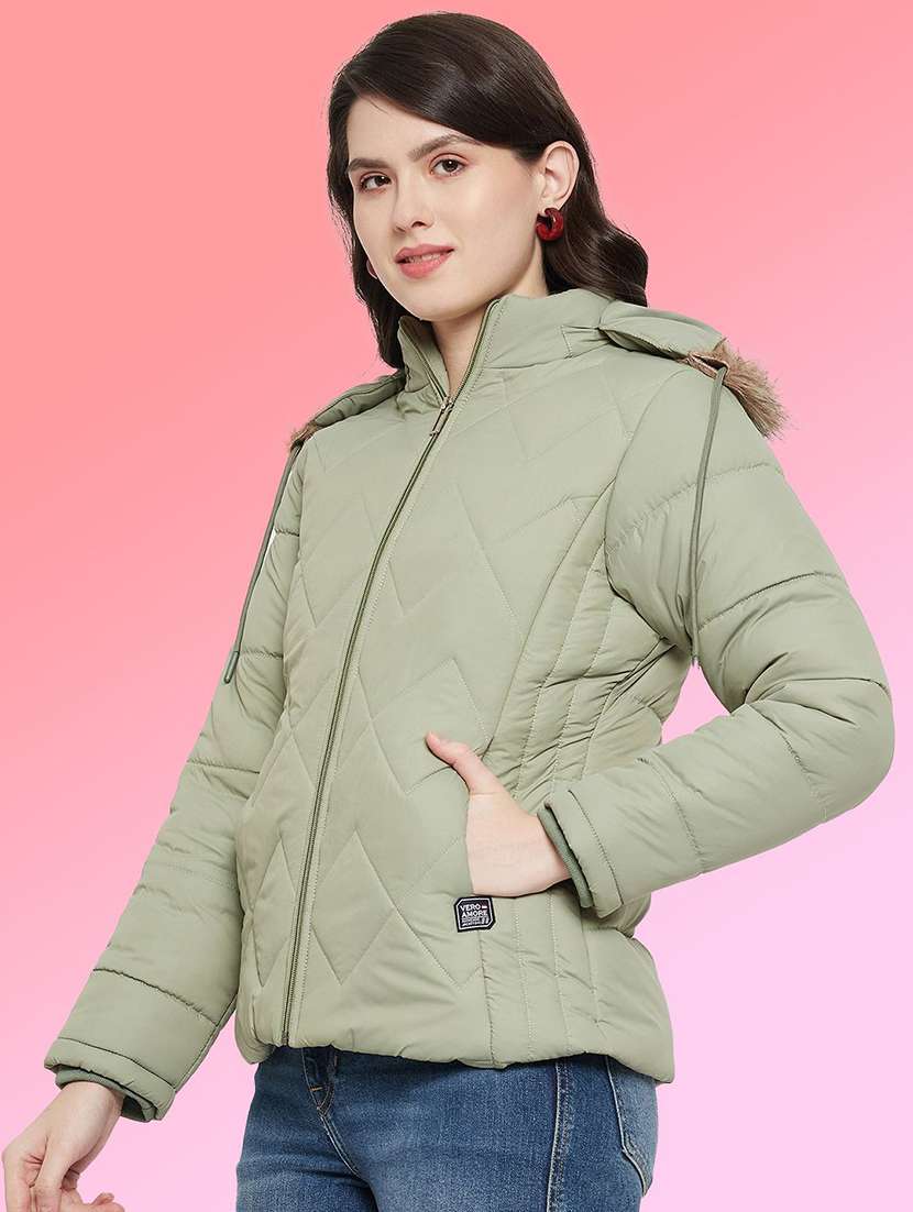 women long sleeve hooded quilted jacket - 22263679 -  Standard Image - 1