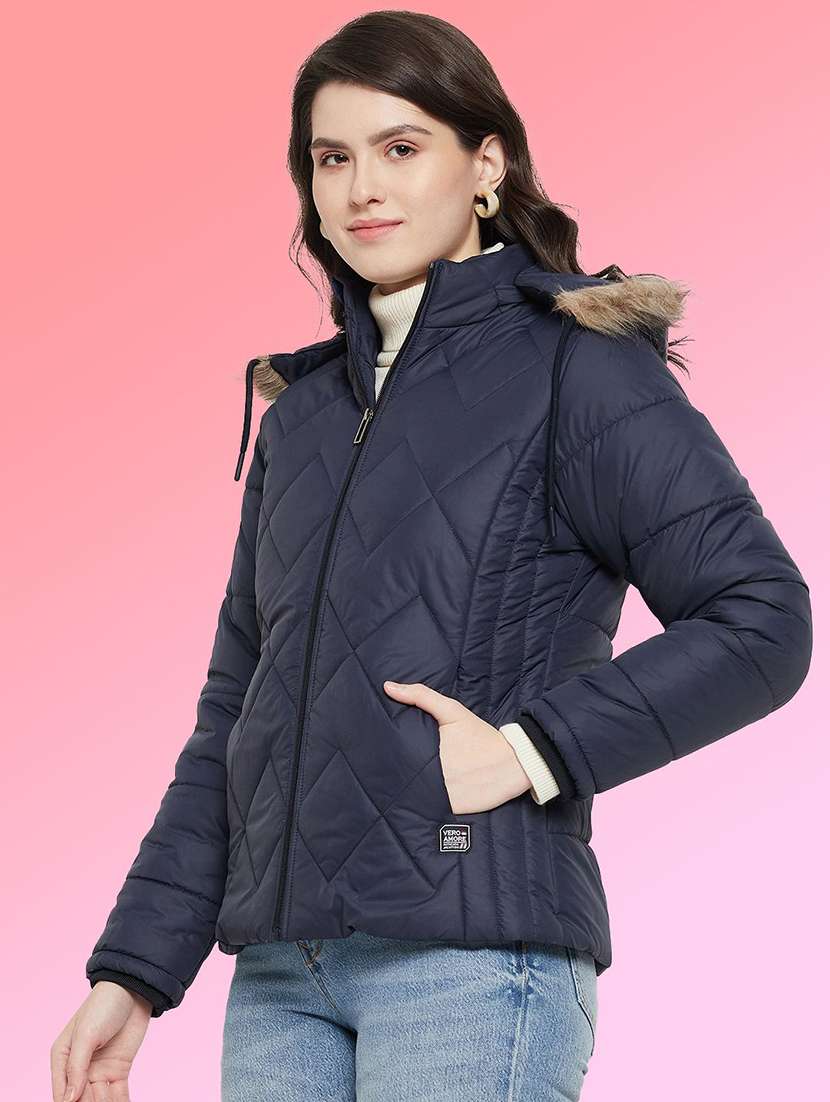 women long sleeve hooded quilted jacket - 22263681 -  Standard Image - 1