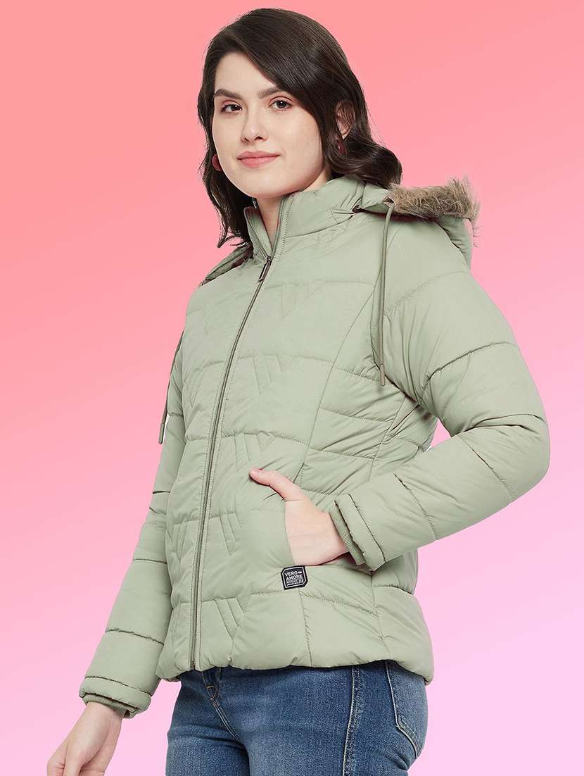 women long sleeve hooded quilted jacket - 22263687 -  Standard Image - 1