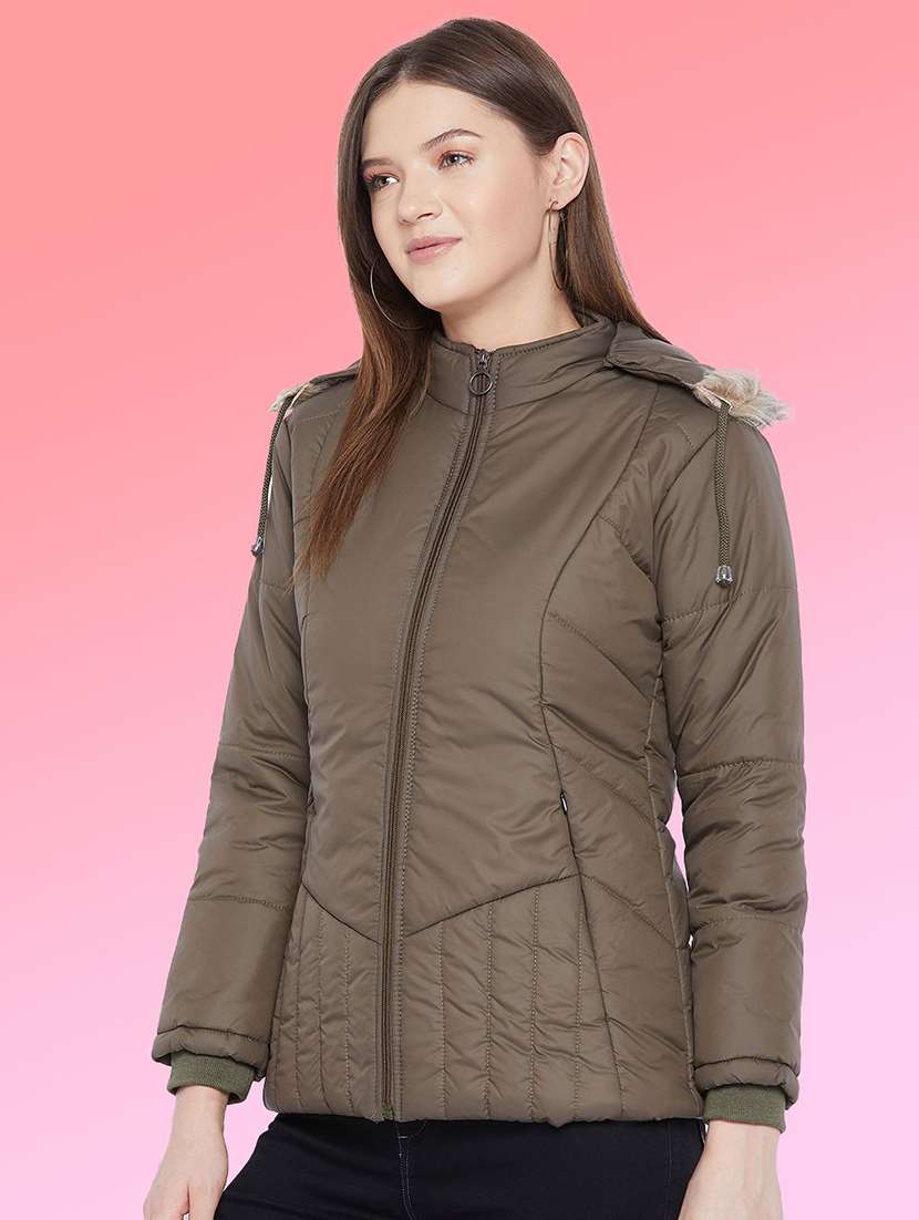 women long sleeve hooded quilted jacket - 22263766 -  Standard Image - 1