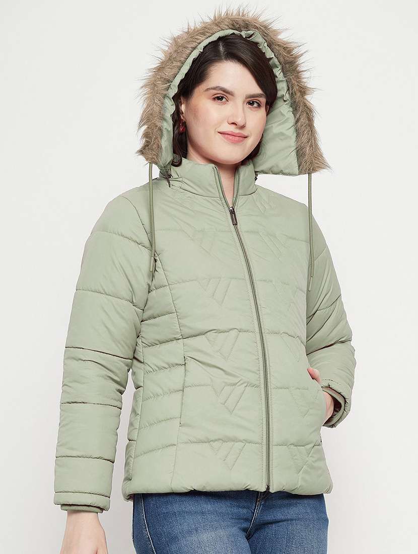 women long sleeve hooded quilted jacket - 22263787 -  Standard Image - 1