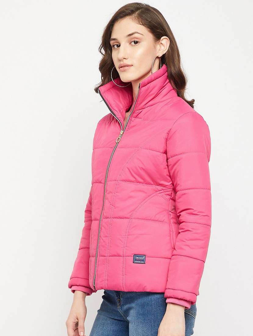 women long sleeve stand collar quilted jacket - 22263797 -  Standard Image - 1