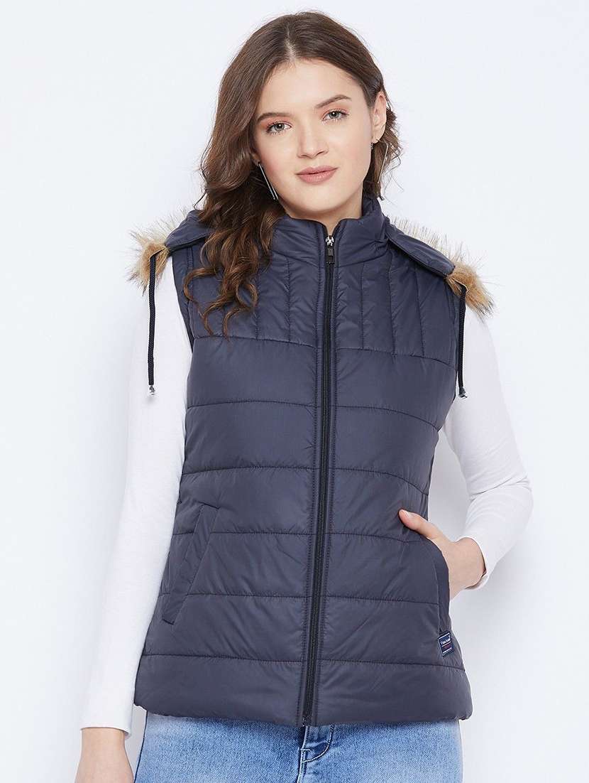 girls sleeveless hooded quilted jacket - 22263802 -  Standard Image - 1
