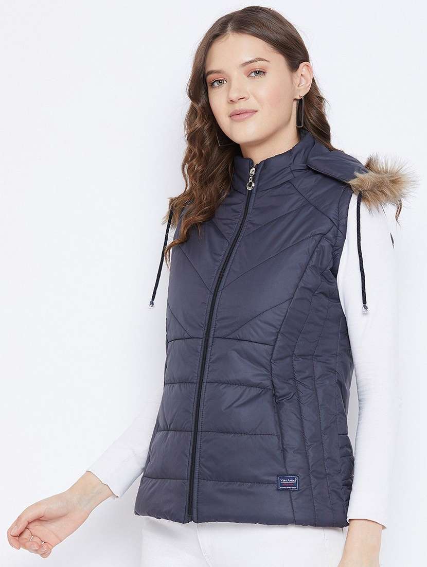 girls sleeveless hooded quilted jacket - 22263806 -  Standard Image - 1