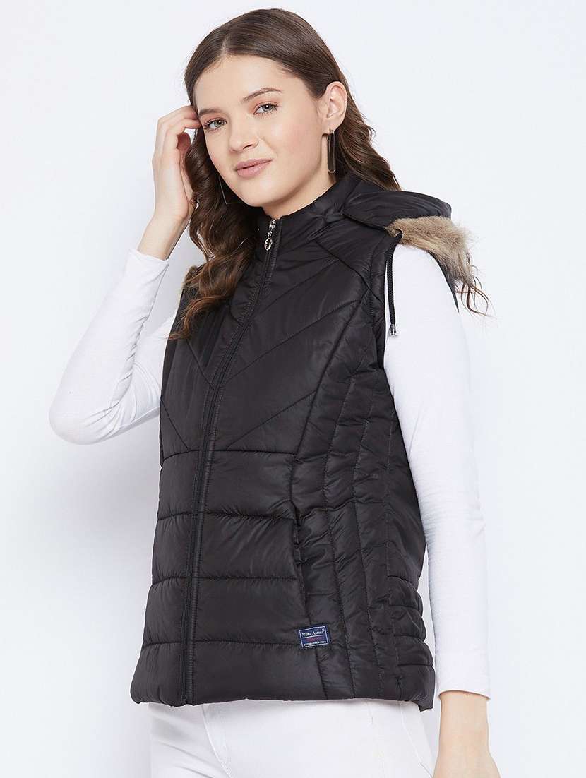 girls sleeveless hooded quilted jacket - 22263808 -  Standard Image - 1