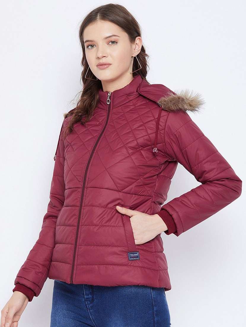 women long sleeve hooded quilted jacket - 22263833 -  Standard Image - 1