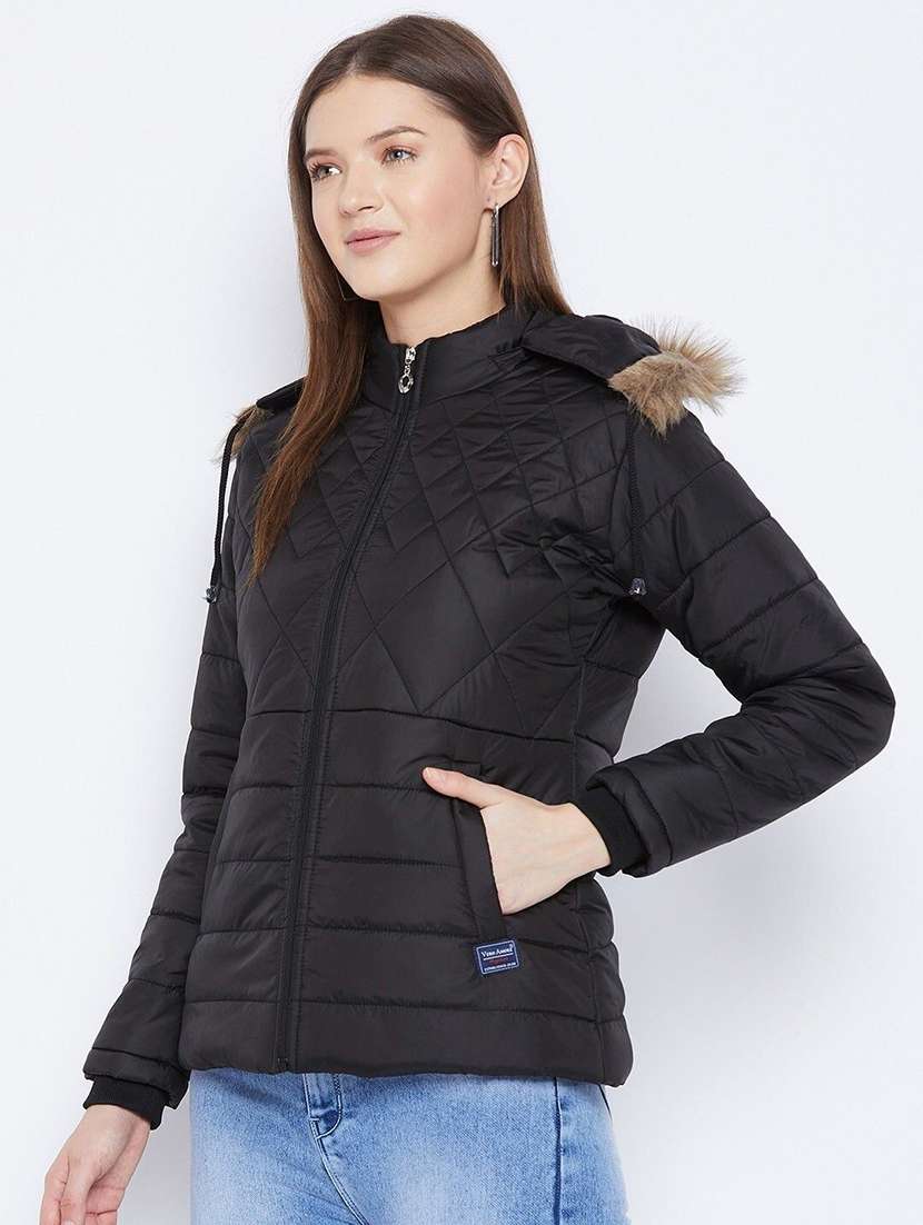 women long sleeve hooded quilted jacket - 22263834 -  Standard Image - 1