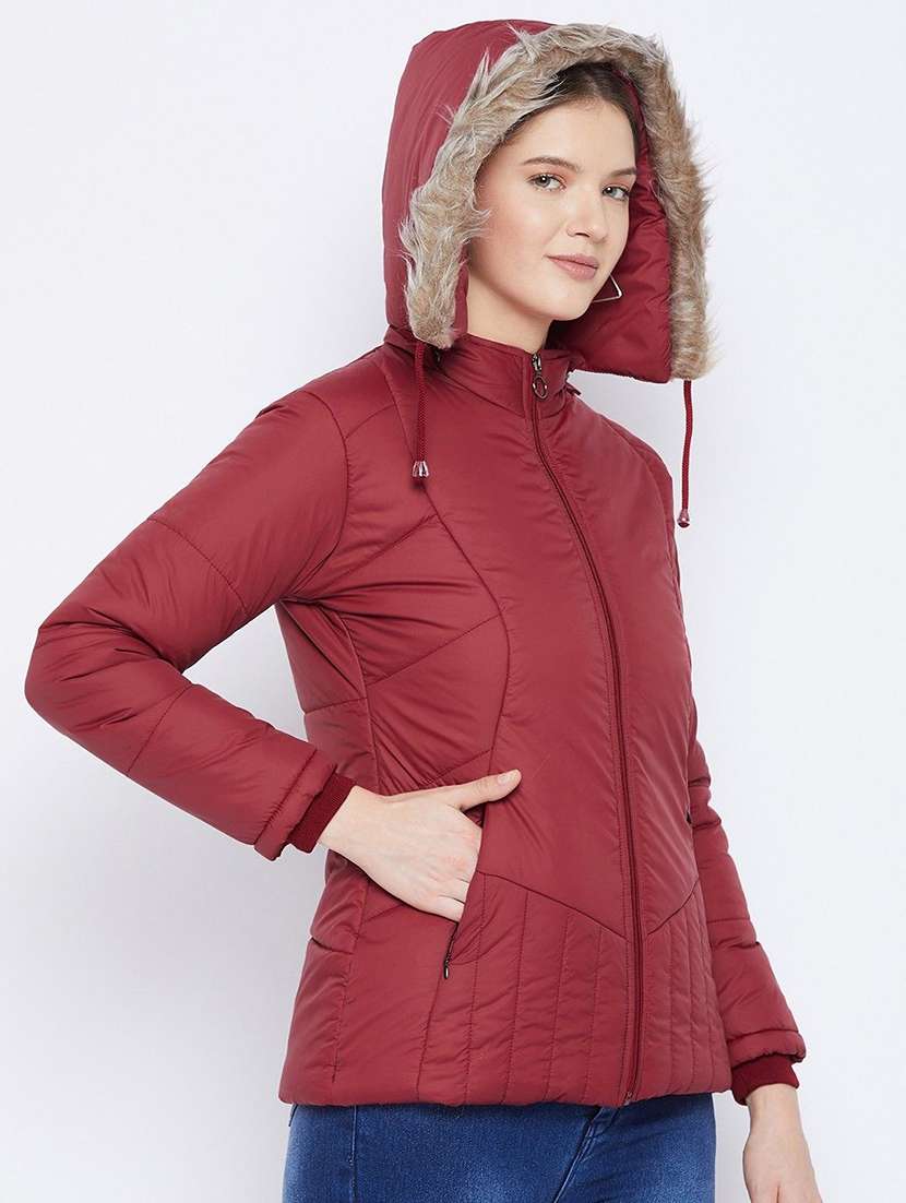 women long sleeve hooded quilted jacket - 22263849 -  Standard Image - 1