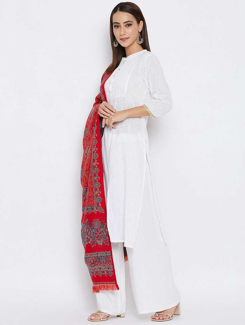 women self designed woolen shawl - 22263878 -  Standard Image - 1