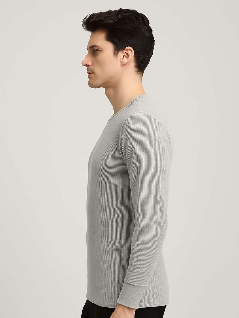 men solid full sleeve thermal top - 22263957 -  Standard Image - 1