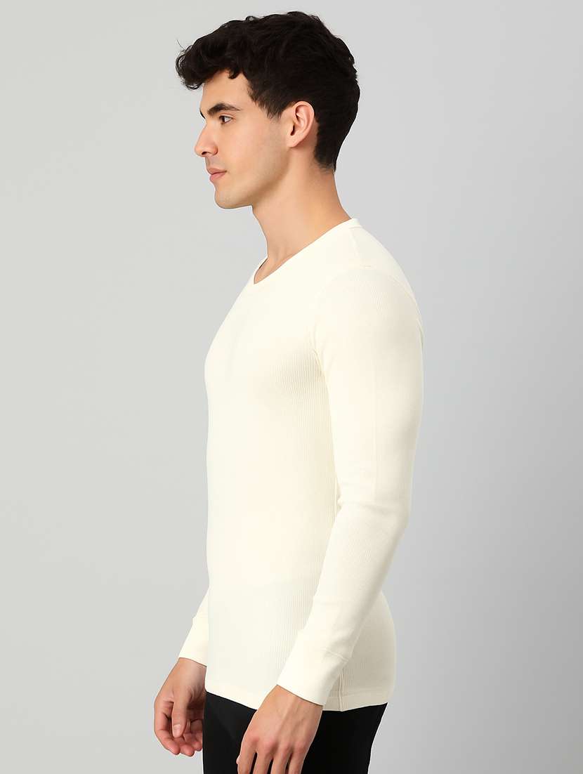 men solid full sleeve thermal top - 22263958 -  Standard Image - 1
