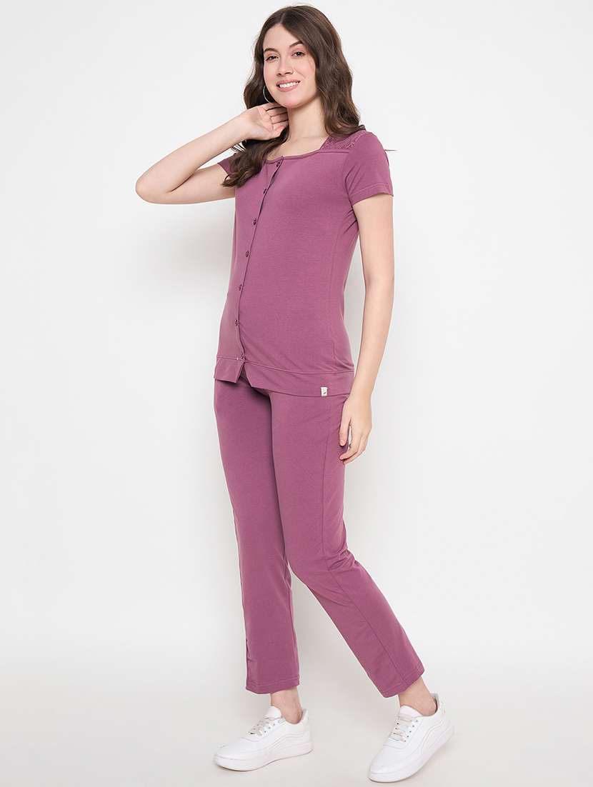 women solid top and trouser co-ord set - 22263965 -  Standard Image - 1