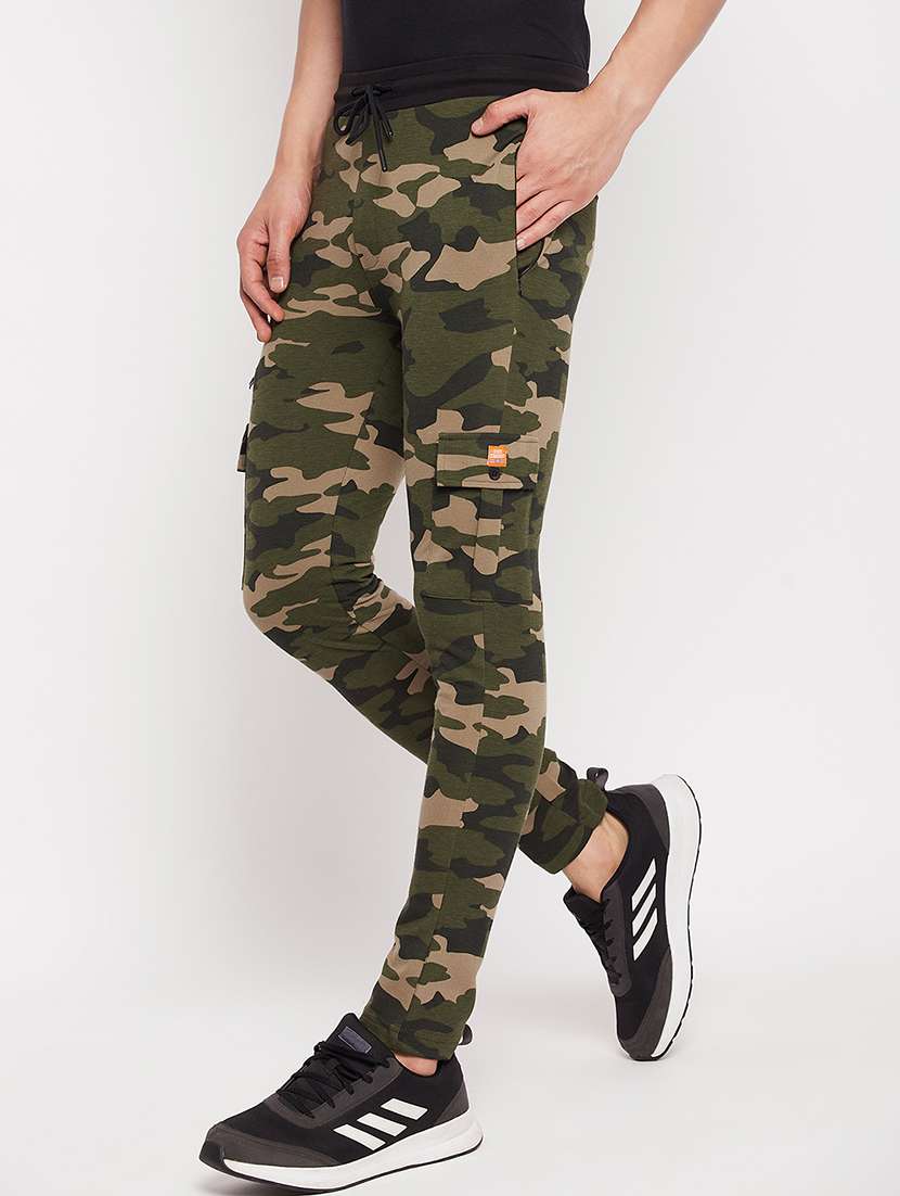 men printed mid rise slim fit track pant - 22264034 -  Standard Image - 1