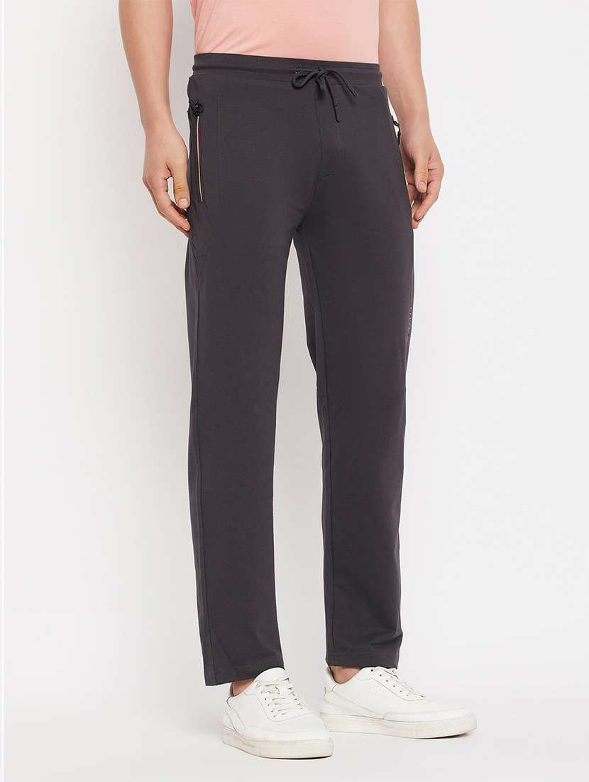 men solid mid rise track pant - 22264044 -  Standard Image - 1