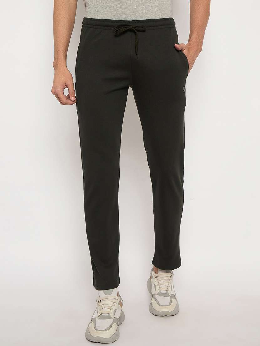 men solid mid rise slim fit track pant - 22264050 -  Standard Image - 1