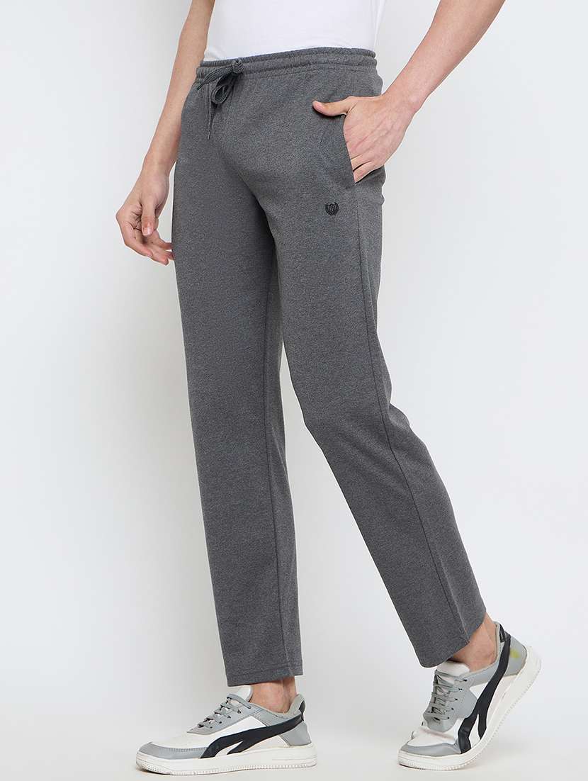 men solid mid rise regular fit track pant - 22264052 -  Standard Image - 1