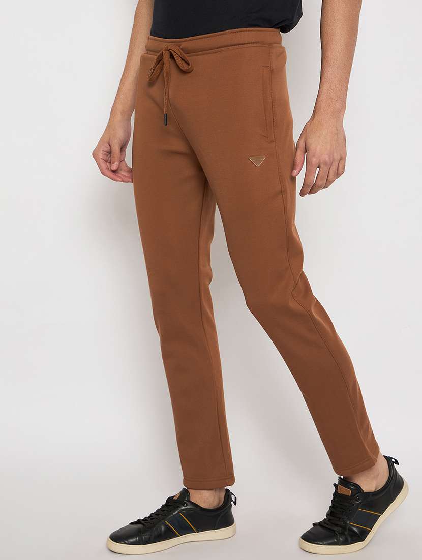 men solid mid rise regular fit track pant - 22264077 -  Standard Image - 1