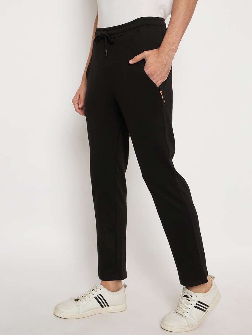 men solid mid rise regular fit track pant - 22264084 -  Standard Image - 1