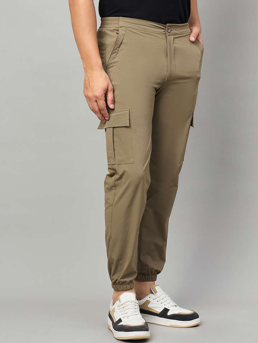 men solid mid rise cargo jogger - 22264088 -  Standard Image - 1
