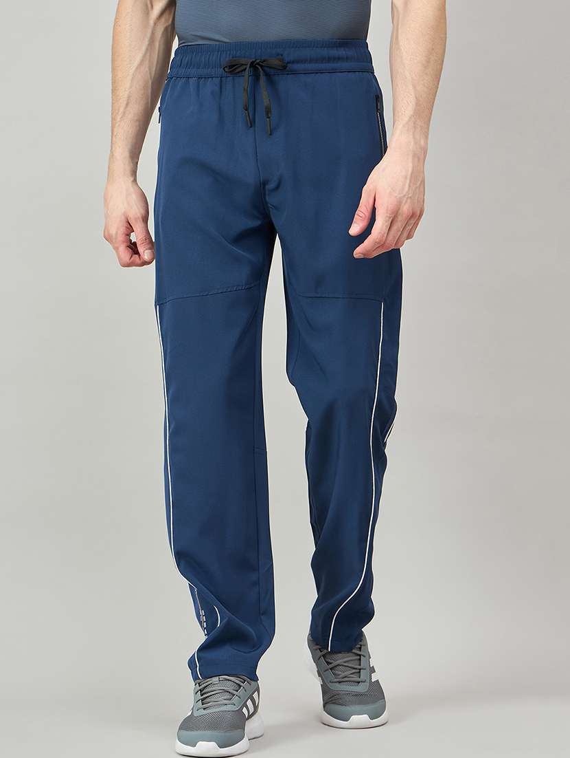 men solid mid rise relaxed fit track pant