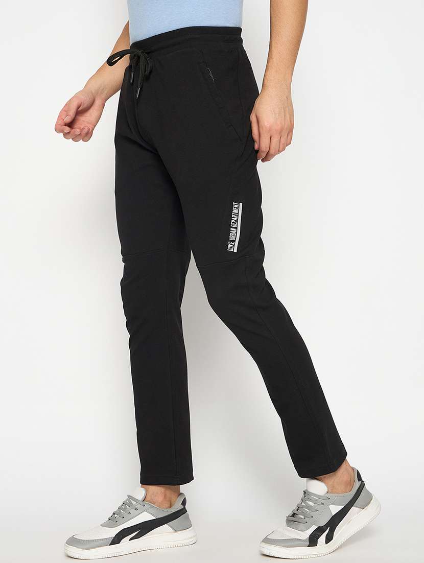 men solid mid rise regular fit track pant