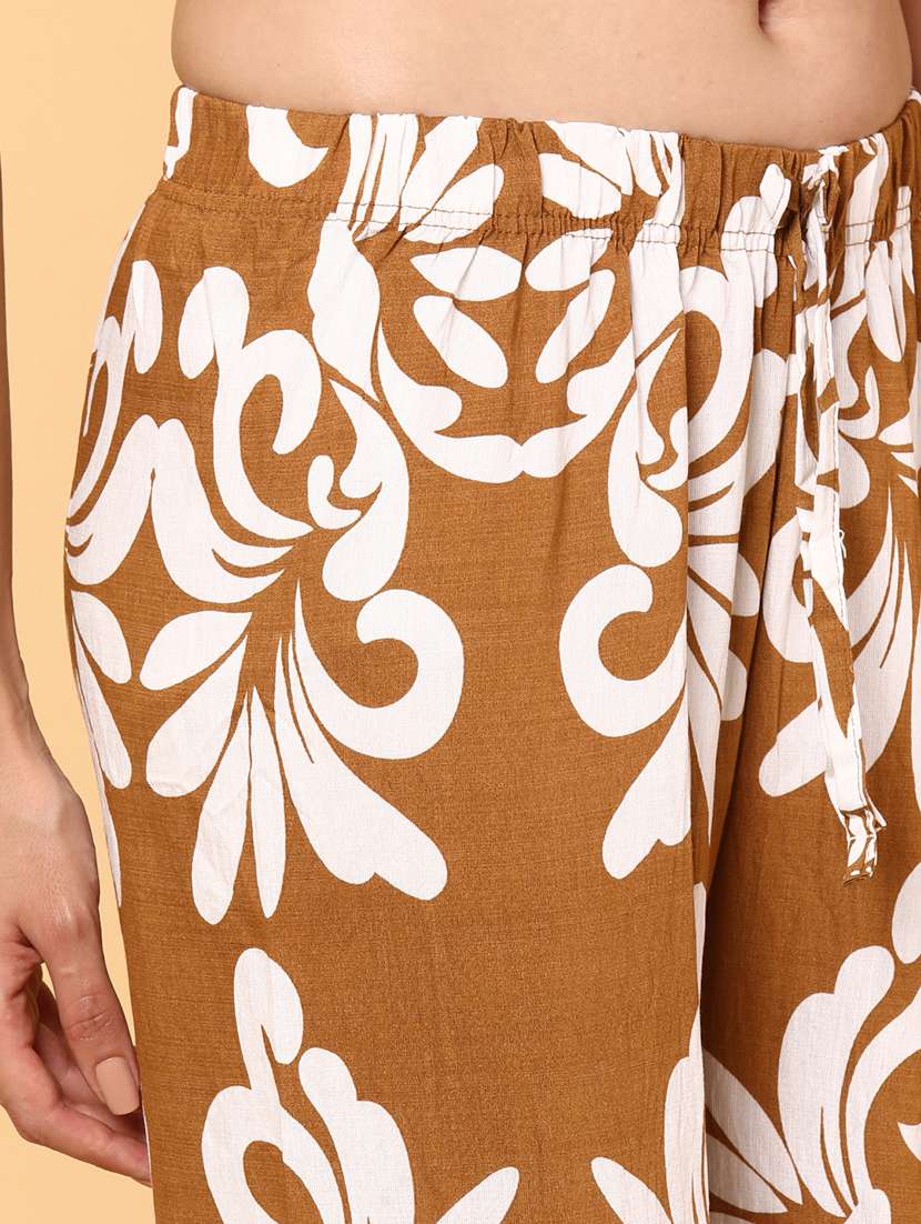 women printed mid rise straight palazzo - 22264120 -  Standard Image - 1