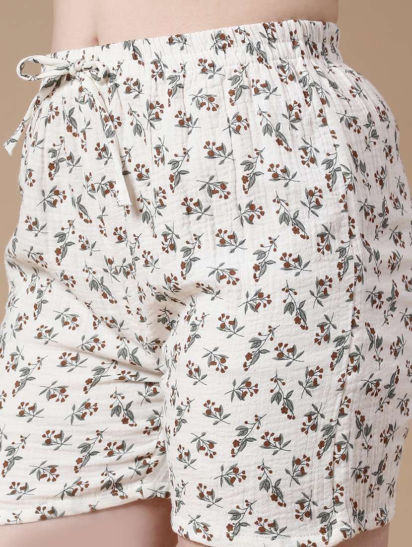 off white cotton regular shorts - 22264144 -  Standard Image - 1