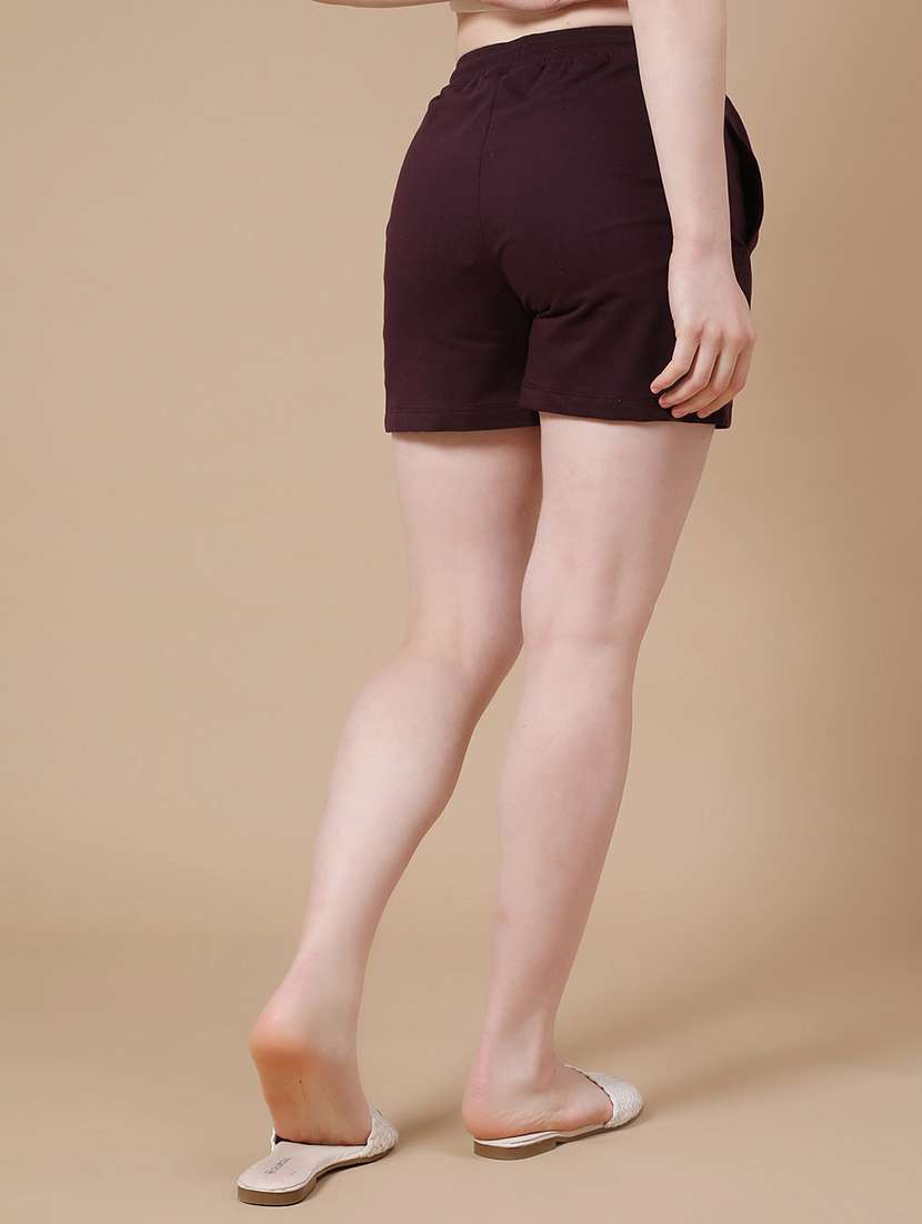 maroon cotton regular shorts - 22264147 -  Standard Image - 4