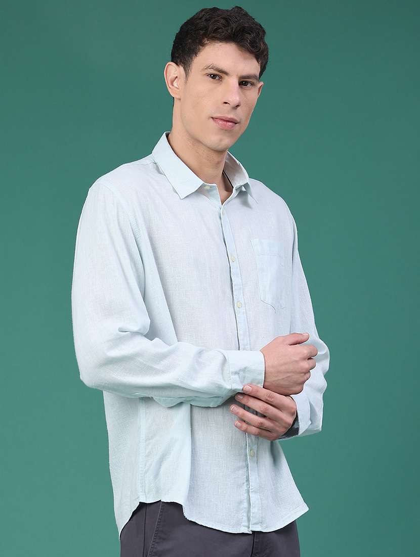 men solid long sleeve regular fit casual shirt - 22264153 -  Standard Image - 1